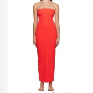 SKIMS Vibrant Red Strapless Dress